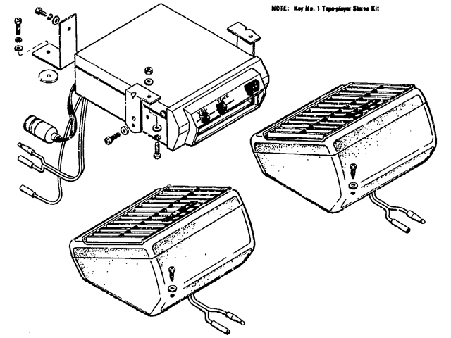 Datsun 510 Parts illustration no. 030A-1 Stereo Kit