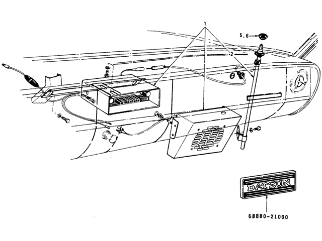 Datsun 510 Parts illustration no. 030-1 Radio
