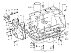 Datsun 510 illustration no. 002-1 Cylinder Block (Front Side View)